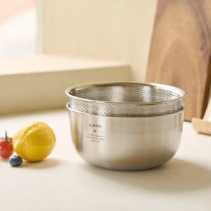 본 스텐 믹싱볼 채반 2P 세트 18cm