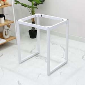 카페 작은 테이블 리폼용 화이트 철제 교체용 발통 다리 600 x 500 간편 조립식