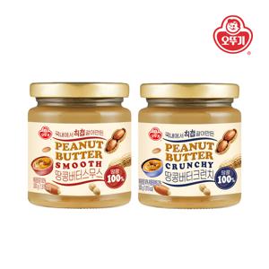 100% 땅콩버터 스무스 300g*1개+땅콩버터 크런치 300g*1개