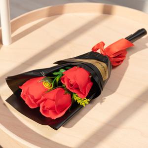 비누장미꽃 레드 세송이 도매 꽃다발 재료 HS05 비누꽃 장미 1P