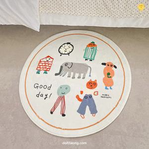 [리퍼]굿데이 애니멀 아기 원형 러그 6size 거실 아이방 침실 카페트 포인트 매트