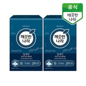 깨끗한나라 미용티슈 딥무드 미드나잇 네이비 300매 6입