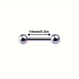 TEMU 1개 G23 티타늄 산업용 바벨 골판지 귀걸이 혀 링 젖꼭지 바 트라거스 헬릭스 바디 피어싱 쥬얼리 12mm-38mm