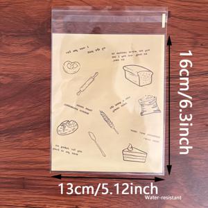 TEMU 100개 HONDREN 밀봉 빵 가방 - 쉽게 보관할 수 있는 일회용 플라스틱 포장 - 빵, 크로이상, 빵, 케이크 및 건조 과일 보관에 완벽 - 두꺼운 및 내구성 있는 디자인, 안전한 닫힘, 빵 보관 가방, 스니그 핏 디자인