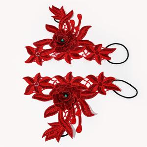 TEMU 여성 플로럴 커프 장갑 - 플로럴 패턴의 탄성 손목 밴드 (핑크 로즈), 베타 댄스, 테마 파티, 사진 촬영을 위한 신축성 있는 댄스 의상 액세서리 - 손세탁만 가능 폴리에스터 섬유 팔 슬리브, 사진 촬영 소품, 에스닉 디자인, 정교한 디테일, 패션 애호가