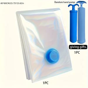 TEMU 다용도 공간 절약 진공 보관백 세트 (수동 펌프 포함) - 플라스틱, 직사각형, 전기 불필요, 안전 밀봉, 크리스마스 선물