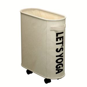 TEMU 바퀴 달린 접이식 요가 매트 보관 바구니 - 현대적인 오픈탑 디자인 홈짐, 세탁 및 기타 용도용 - 요가 매트, 저항 밴드, 운동 장비를 위한 공간 절약 코너 정리함 - 튼튼한 원단과 견고한 프레임, 세탁 바구니, 재미있는 디자인, 이지그립 핸들|빨래바구니