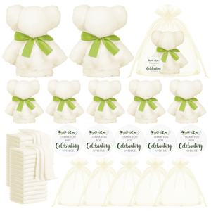 TEMU 15개 곰돌이 수건 선물 세트 (리본, 가방 & 감사 카드 포함) - 전기 또는 깃털 없음 - 브라이덜 샤워, 성별 공개, 웨딩 파티 답례품 & 손님 선물, 크리스마스에 적합