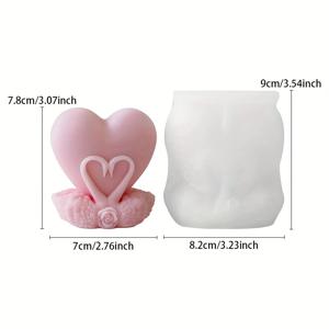 TEMU 3D 하트 백조 향초 실리콘 몰드 - DIY 플라스터 및 비누 만들기용 - 발렌타인데이와 어머니날 선물로 완벽한 내구성, 유연하고 변형되지 않는 디자인, 쉽게 분리 가능하며 초보자에게 적합