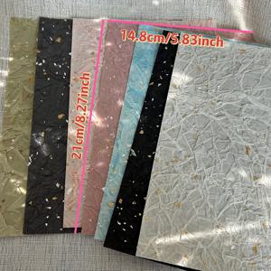 TEMU 10/14장 A5 빈티지 골드 실버 도트 스페셜티 스톤 질감 종이, 이중 레이어 골드 호일 플리츠 아트 종이, 크리에이티브 콜라주 수제 배경 재료 종이.