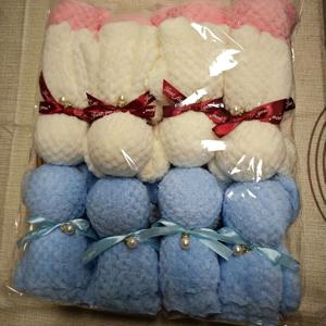 TEMU 12개 아름다운 곰돌이 수건 선물 - 부드러운 폴리에스터, 결혼식, 신부 선물, 크리스마스 및 졸업 선물에 이상적 | 장식된 리본, 곰 장식이 있는 축제용 다양한 색상