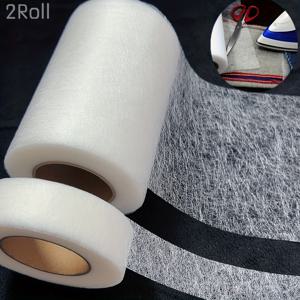 TEMU 2개 세트 아이언온 헴밍 테이프, 20mm x 24m 및 100mm x 24m 핫멜트 접착 테이프 - 화이트 폴리에스터 패브릭 솔기 테이프, 옷, 바지, 드레스, 커튼용 무봉제 DIY 수선 - 보이지 않는 스티칭, 쉬운 적용, 내구성 강한 홀드, 스커트, 원단, 공예 프로젝트용 재봉 액세서리