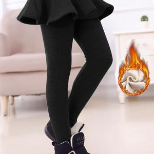 TEMU 여아용 따뜻한 겨울 레깅스 - 부드러운 니트 스트레치 허리띠, 높은 탄성 따뜻한 바지, 가을/겨울용, 단색, 슬림핏, 캐주얼 또는 드레스용으로 완벽, 귀여운 겨울 옷, 따뜻한 옷, 부드러운 질감