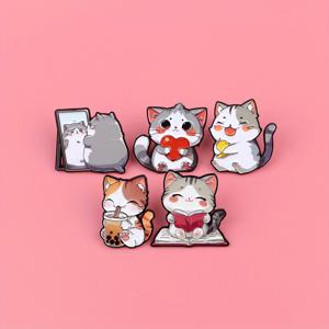 TEMU JUDODU 귀여운 동물 라펠 핀 5개 세트 - 백팩, 재킷, 모자용 애니멀 브로치 핀 | 귀여운 캐릭터 배지 (Judodu 브랜드) | 크리스마스 & 할로윈 액세서리, 남성 선물 세트, 패션 주얼리 컬렉션