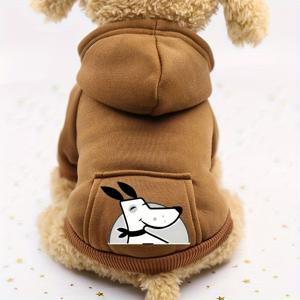 TEMU 포근한 핑크 강아지 후드 자켓 - 소형 & 중형견용 겨울 따뜻한 코트, 폼페이안 & 강아지 스웨터, 세탁기 사용 가능, 쉬운 풀오버 치와와, 시츄, 폼페이안 (가을/봄/가을)|강아지옷