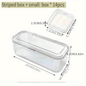 TEMU 박스/ 박스 + 14개 조합 세트 네일 아트 보관함, 아크릴, 방진, 뚜껑 포함, 네일 아트 포장 상자, 수제 네일 플레이트 정리용 특수 밀봉 상자, 홈 정리용 보관함