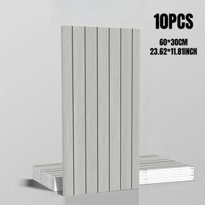 TEMU 10팩 나무 모양 줄무늬 벽 타일 - 60x30cm (23.6x11.8인치) 침실, 거실용 쉽게 붙이고 떼는 플라스틱 패널, 세입자용 - 우드 그레인, 수직 , 실내 장식, 현대적 홈 데코, 쉬운 설치 타일