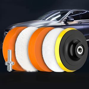 TEMU 자동차 정비용 앵글 그라인더 및 로터리 폴리셔 호환 스펀지 고무 패드 포함 완전한 차량 광택 키트 - 타이어 브러시와 휠 폴리셔 포함