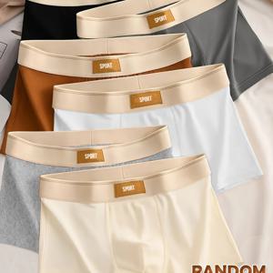 TEMU 남성용 통기성 사각팬티 5pcs, 스타일리시한 신축감 있는 편안한 속옷, 캐주얼웨어에 완벽한, 맞춤형 선물로 적합한 남성용 박서 쇼츠, XL 사이즈의 남성용 보드러운 흰색 사각팬티, 매일 입기 좋은 고품질 수제작 멀티팩 내구성 강한 소재와 탄력있는 허리밴드가 특징인 클래식하고 세련된 데일리웨어|남자반바지|남성반바지