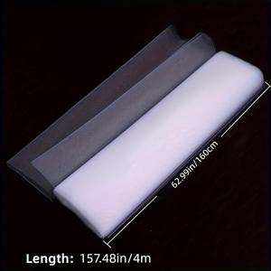 TEMU 화이트 튤 원단 롤, 폭 63인치 길이 4.37야드 - 결혼식, 생일 파티 장식, 테이블 스커트, 투투 공예에 이상적 - 깃털 없음, 전기 필요 없음, 스풀 포장 리본, 할로윈 장식, 크리스마스 장식