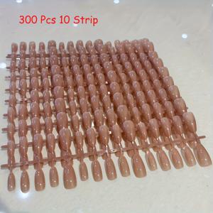 TEMU 300개 10개 핑크 아몬드 모양 누드 네일 팁, 다양한 사이즈 아몬드 모양 누드 인조 손톱, 홈 매니큐어에 적합, 간편한 부착, 여성용 네일 팁, 여성용 인조 손톱