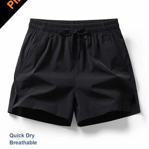 TEMU 남성용 경량 통기성 땀 흡수 운동 반바지 1개 - 신축성 있는 끈 조절 허리밴드 및 포켓 포함, 빠른 건조 여름용 체육관 러닝 캐주얼 쇼츠 (청소년용), 퀵드리 소재