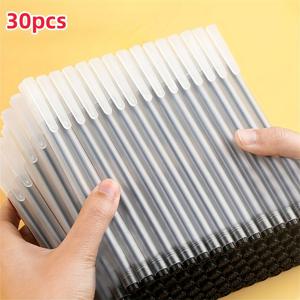 TEMU 30개 젤 잉크 라운드 볼펜, 블랙 일본식 펜, 0.5mm/0.02인치 울트라 파인 라운드 볼펜, 가정 및 학교용으로 적합