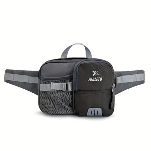 TEMU 지퍼 클로저가 있는 핸즈프리 패니 팩 허리 가방 - 하이킹, 러닝, 사이클링, 여행용 경량 컴팩트 배꼽 백 - 물병 홀더 및 안전 보관함 포함 - 남녀공용 웨스트 팩 (블랙) - 체육관, 강아지 산책 필수품, 스타일리시한 스포츠 디자인, 조절 가능한 편안한 스트랩|러닝벨트|트래블보틀|남자가방