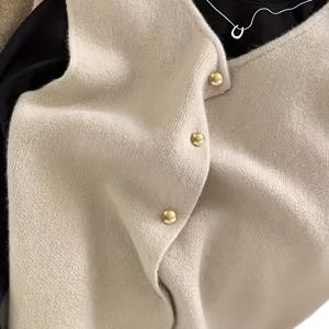 TEMU 여성용 가디건 베스트 - 젠틀 스타일 싱글 버튼 소형 골드 버튼 라운드넥 가디건 베스트, 사계절 통기성 레이어링, 캐주얼 및 포멀 장소에 적합, 오픈 디자인, 정교한 공예, 다재다능한 패션 탑, 오피스웨어 필수 아이템, 일상복,섬세한 스티칭,부드러운 질감,민소매 탑