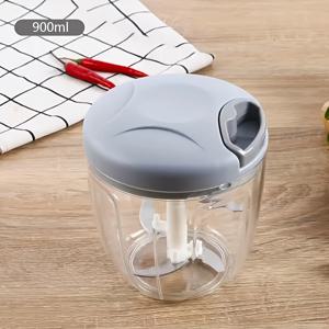 TEMU 170ml/500ml/900ml 수동 푸드 초퍼, 향신료 및 허브 분쇄기 - 다기능 마늘 프레스, 야채 커터, 스테인리스 스틸 블레이드, ABS 플라스틱 용기 포함, 가정에서 빠른 마늘 준비에 적합, 세척 용이|마늘다지기|야채다지기