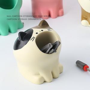 TEMU 1개의 귀여운 고양이 모양 네일 아트 도구 보관함, 펜·립스틱·메이크업 브러쉬 등 소품 정리에 완벽한 크리스마스, 할로윈 또는 크리스마스 이브 선물용