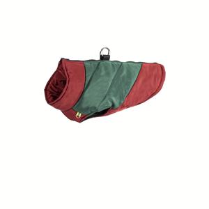 TEMU 개용 겨울 코트 - 방풍 지퍼 클로저, 소형/중형/대형견을 위한 보온 스웨터 - 빨래기 가능한 레드/그린 컬러블록, 프렌치 불독, 푸그, 불독에 적합한 겨울 & 봄 시즌 의류, 폴리에스터 개 재킷, 따뜻한 개 옷, 편안한 개 의류