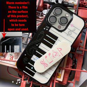 TEMU Y2K 큐트 창의적인 피아노 홀더 스탠드 폰 케이스 아이폰 모델 17 프로 맥스 17 에어 16 15 14 13 12 11 프로 맥스 플러스 스타일리시 여자 선물 케이스 커버 카파