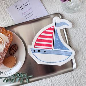 TEMU 20개 세일보트 모양 파티 냅킨 생일 베이비 연회 휴일 장식용 종이 타월, 디저트 가게, 커피숍, 레스토랑용 할로윈, 크리스마스 이벤트 & 파티 용품