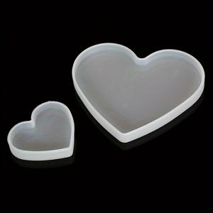 TEMU 2개 DIY 실리콘 몰드 하트 모양 코스터 장식 몰드 (대형 1개 + 소형 1개, 2개 세트)