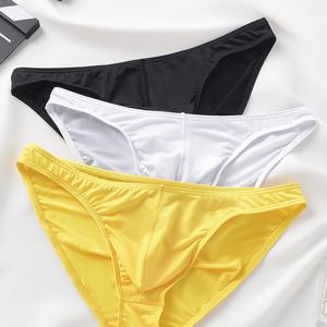 TEMU 스타일리시한 멀티 컬러 고품질 시리즈 - 3개 팩 남성 매력적인 단색 심리스 삼각 팬티 - 편안하고 빠른 건조 및 통기성이 좋은 속옷 세트