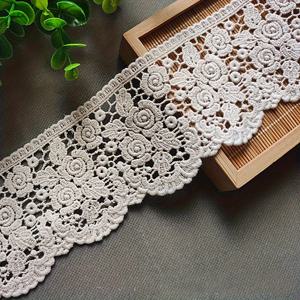 TEMU 화이트 레이스 트림 1 야드 - 자수 중공 레이스 리본, DIY 공예 및 재봉 프로젝트를 위한 수용성 장식 레이스
