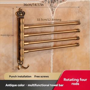TEMU 다용도 알루미늄 타월 바 - 접이식 & 회전식으로 쉬운 욕실 정리, 크리스마스/할로윈 선물로 완벽, 편리한 수납, 선물 장식