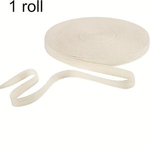 TEMU 54.7 야드의 소프트한 자연적인 헤링본 패턴을 특징으로 하는 베이지 컬러의 트윈 리본 롤, DIY 공예, 수제품, 자수, 니트 작업에 이상적입니다.