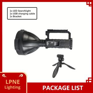 TEMU USB 충전식 LED 랜턴 1개 - 강력한 4단계 조명, 삼각대 포함, 200루멘, 휴대용 및 내구성 강화, 낚시, 하이킹, 야외 수리용, 블랙 ABS 디자인, 충전 케이블 제공, 캠핑용 충전형 랜턴