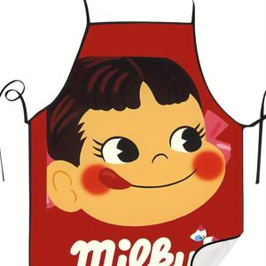 TEMU 남성용 레트로 만화 프린트 주방 앞치마 - 조절 가능한 사이즈, 가벼운 폴리에스터, '밀키' 디자인의 빨간색, 요리 및 정원 가꾸기에 완벽한 주방 액세서리 | 레트로 스타일 앞치마 | 향수적인 디자인, 빈티지 앞치마