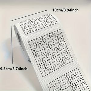 TEMU 1pc 창의적인 수도쿠 인쇄 종이, 흥미로운 수학 게임 선물 롤, 세척제 없는 로그 펄프 종이, 가정용 청소 용품, 파티 용품, 파티 장식, 가정 장식, 휴일 선물