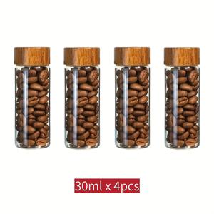 TEMU 식품 등급 10ML/20ML/30ML 유리 보관 용기 2/4/8개입 (플라스틱 뚜껑 포함) - GSIGD 다기능 미니 밀폐 용기, 향신료, 조미료, 커피 원두, 건조 꽃, 차잎 보관에 적합, 건조 분말, 보석 보관에 적합|트라이탄밀폐용기