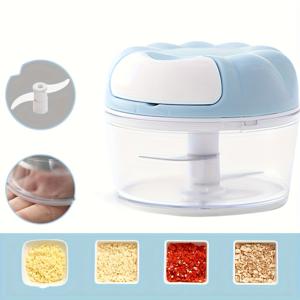 TEMU 수동 채소 및 과일 채서 - 쉬운 마늘 프레스, 교체 가능한 뚜껑이 있는 내구성 있는 플라스틱 주방 도구, 청소가 쉬움, 빠른 식사 준비를 위한 식품 안전 슬라이서, 채소 슬라이서 | 교체 가능한 뚜껑 채소 채서|야채다지기