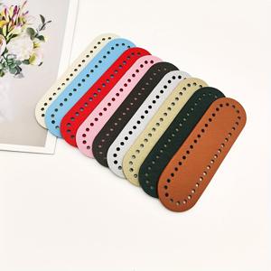 TEMU 9개 대형 타원형 핸드백 베이스 (둥근 모서리) - 18x5.5cm DIY 크래프트 가방 제작 재료, 다양한 색상 옵션 (핑크, 블루, 레드, 블랙, 화이트, 브라운, 베이지, 그레이, 탄) - 내구성 강한 신발 모양 베이스, 파우치, 지갑, 클러치용 - 패브릭, 펠트, 가방, DIY 지갑 제작 호환