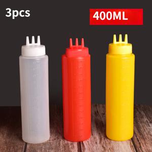 TEMU 3개 세트 다용도 주방 스퀴즈 병 - 소스 및 조미료 분배를 위한 세 개의 구멍 디자인, 내구성 있는 플라스틱, 샐러드, 드레싱, 조미료에 완벽, 미니 소스 병