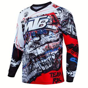 TEMU 빠른 건조 긴팔 MTB 저지 - 통기성, 수분 흡수 사이클링 셔츠 남녀공용 - 산악 자전거 타기, 타기 및 야외 스포츠에 적합