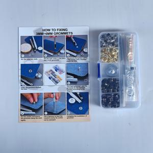 TEMU 100/200/400세트 혼합 4색 6mm 1/4인치 아이렛 메탈 그로밋과 와셔 포함 3개 설치 도구 키트, 인조 가죽 공예, 수리, 신발, 가방, 의류, 벨트, 모자 액세서리용