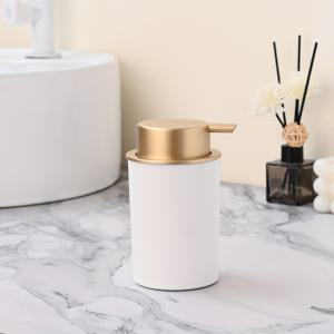 TEMU 1개 화이트 매트 두꺼운 플라스틱 비누 디스펜서, 독립형 미끄럼 방지 베이스, BPA 프리, 수동 작동, 전기 필요 없음, 식기 세제 디스펜서