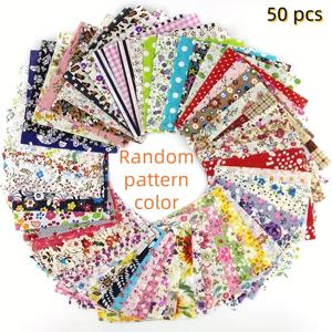 TEMU 50개 프리컷 패브릭 스퀘어 3.91x3.91인치 - 혼합 색상 다양한 패턴, 100% 폴리에스터 퀼트용, DIY 재봉틀, 공예 및 홈 데코 - 공예가들을 위한 완벽한 새해 선물, 재봉틀 액세서리, 창의적인 패치워크, 매끄러운 질감, 내구성 있는 소재, 패치워크 디자인, 퀼팅 애호가를 위한 필수품